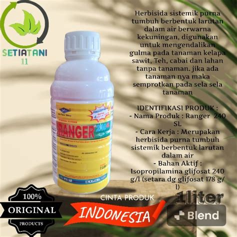 Jual Herbisida Sistemik Ranger Sl Mengendalikam Gulma Liar Kemasan