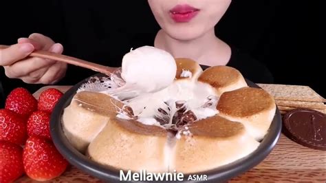 Asmr Mukbang｜nutella Smores Dip Strawberry Chocolate 누텔라 스모어딥 딸기