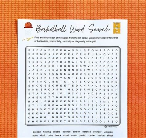 Basketball Printable Word Search Sports Word Puzzle Party Etsy Word