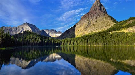 Wallpaper Beautiful Nature Landscape Mountains Trees Lake Clear