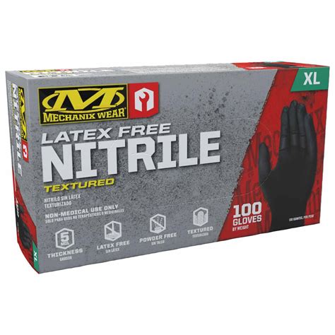 Mechanix Wear Mil Black Nitrile Disposable Gloves X Large Pack