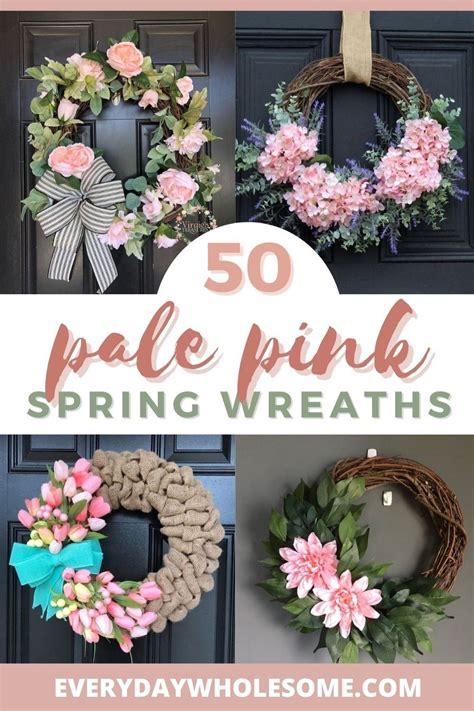 50 Light Pink Pastel Spring Wreath For Your Easter Front Door Spring