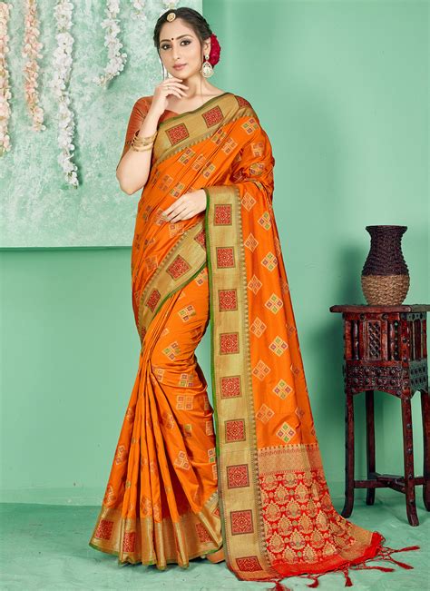 Shop Online Woven Art Banarasi Silk Traditional Designer Saree 179349