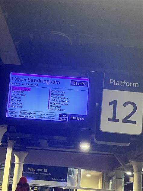 Sandringham line departing from Flinders Street Platform 12? : r