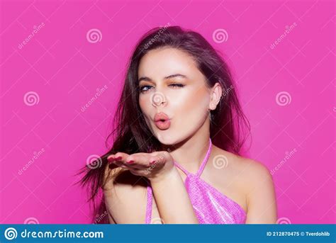 Kiss Of Woman Or Girl Lips Beauty And Fashion Valentines Day Lipstick Kiss Of Sensual Girl