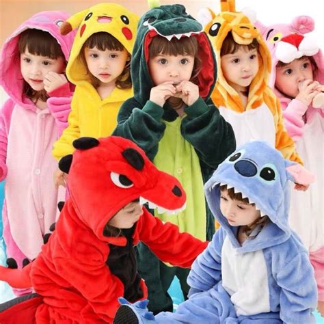 Children Kigurumi Stitch Onesies Kids Animal Overalls Jumpsuit Onesie ...