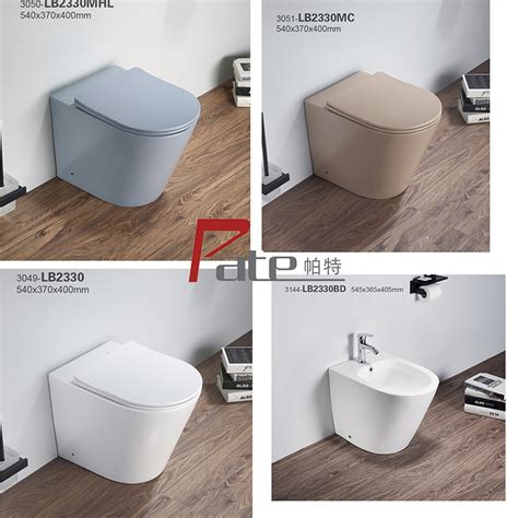 Modern Design Rimless Flushing Back To Wall Toilet P Trap Round Shape