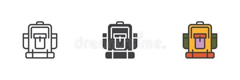 Backpack Different Style Icon Set Stock Vector Illustration Of Travel