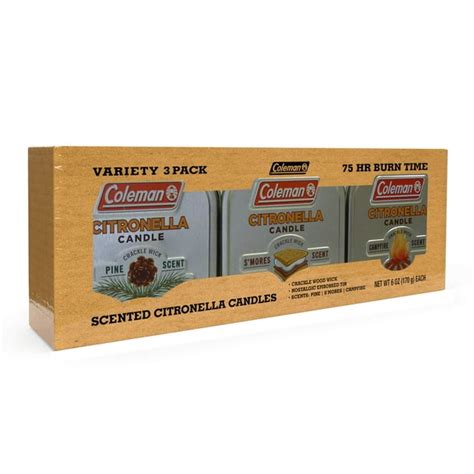 Coleman Scented Citronella Candle With Wooden Crackle Wick 6 Oz Tin