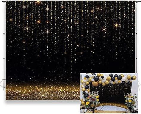 Aperturee Glitter Rose Gold And Black Backdrop 7x5ft Sweet 16th Birthday Girls