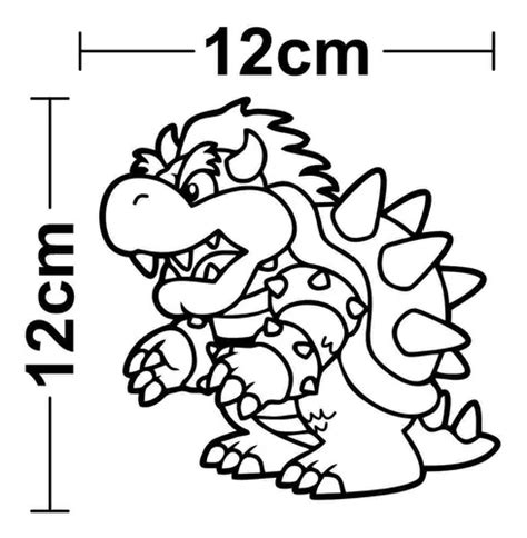 Sticker Calcoman A Etiqueta Silueta Bowser Mario Bros Vinil Meses