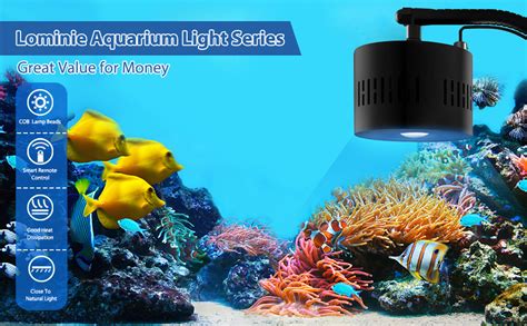 Lominie Led Aquarium Light Ultra Bright Full Spectrum Coral Lamp With