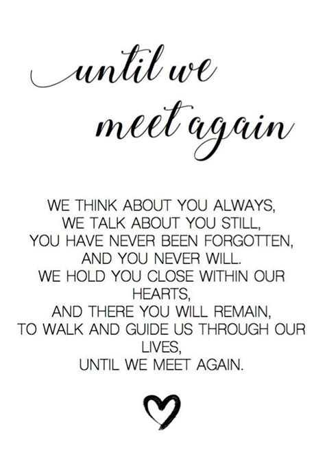 Until We Meet Again Wedding Sign Etsy Grieving Quotes Grief Quotes