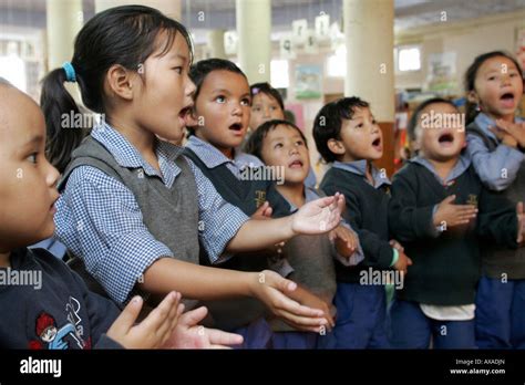 Los niños tibetanos en el exilio en India Fotografía de stock Alamy