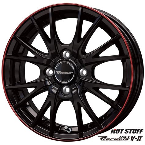 HOT STUFF ホットスタッフ プレシャス HM 1 V II 14インチ 4 5J 45 4穴 PCD100 ブラックレッドクリアBK RC 単品1本 トータルクリエイト
