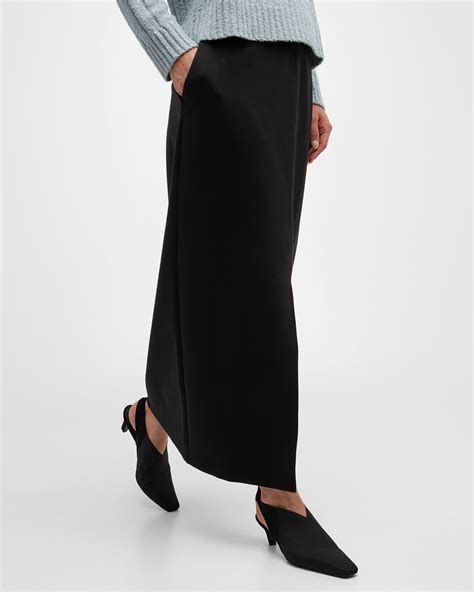 Eileen Fisher Straight Front Slit Flex Ponte Maxi Skirt Neiman Marcus