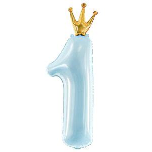 Blue One Crown Foil Balloon Party Splendour