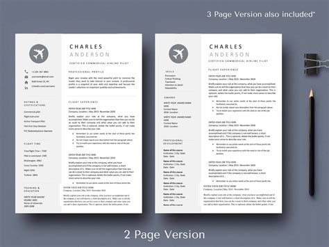 Airline Pilot Resume Template Word Professional Commercial Pilot Cv
