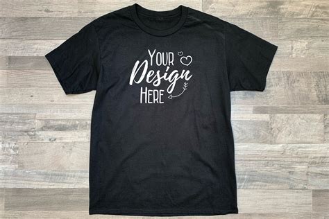 Plain Black T Shirt Mockup Flat Lay Design Summer Design 289652