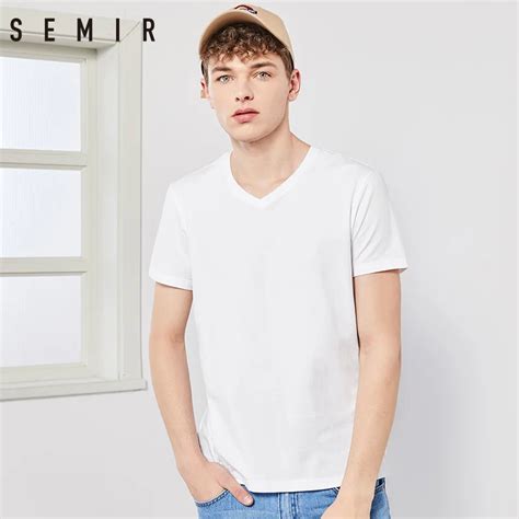 Semir Brand T Shirt Man Short Sleeve Summer Top V Neck T Shirts Men