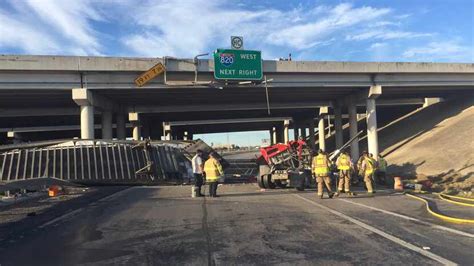 Driver Badly Hurt When 18 Wheeler Careens Off Fort Worth Overpass