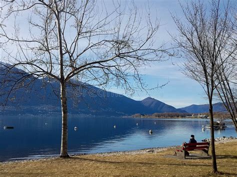 Lake Maggiore View In Locarno Switzerland Stock Photo Image Of