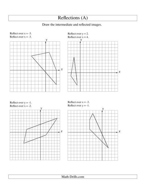 Two Step Reflection Of 4 Vertices Over Various Lines A