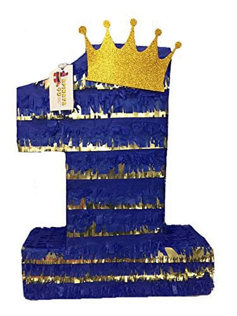 Apinata4u 20 Tall Royal Blue And Gold Prince Theme Number One Pinata