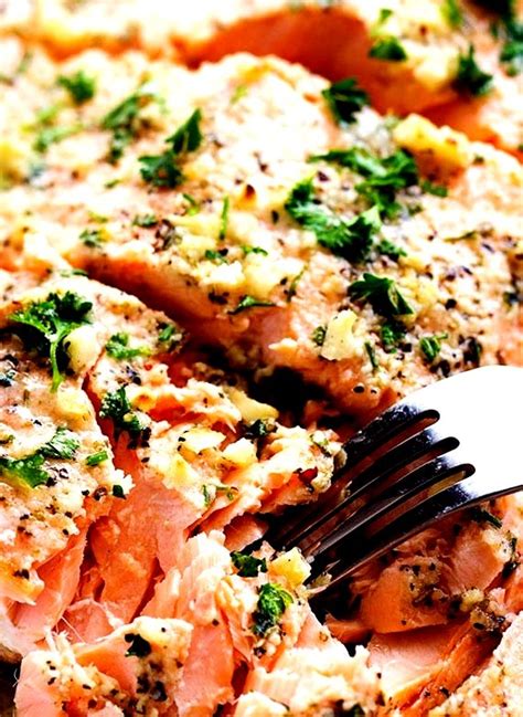 Baked Parmesan Garlic Herb Salmon In Foil Bianca The Baker