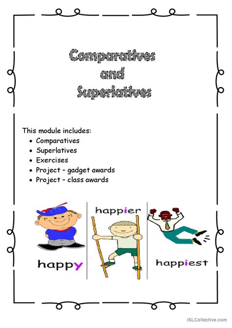 comparisons and superlatives pratiqu Français FLE fiches pedagogiques