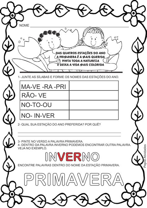 Atividade Primavera 3 Ano - Atividades Sobre A Primavera 3 Ano Fundamental - RETOEDU