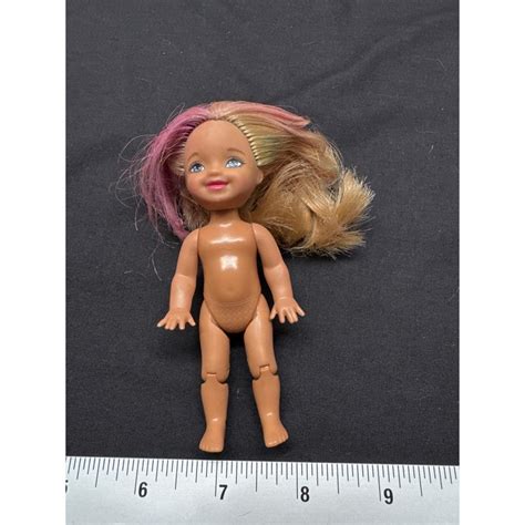 Vintage Mattel Blonde Pink Hair Mini Doll Articulated