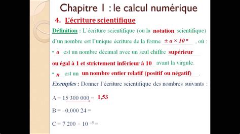 Troisieme Chapitre 1 Ecriture Scientifique Youtube