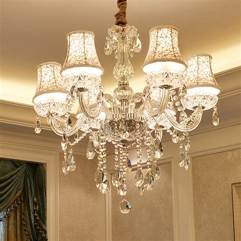 Elegant Modern Crystal Chandelier Transparent Pendant Light Dining Room