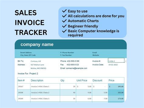 Invoice Tracker Excel Template, Invoice Tracker, Spreadsheet Template ...