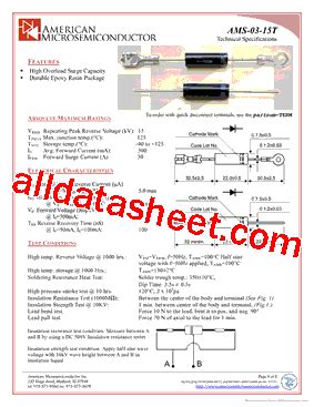 AMS CL03 15T Datasheet PDF American Microsemiconductor