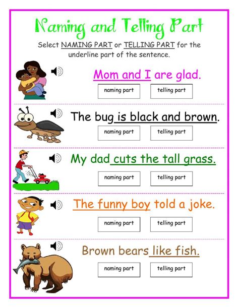 Naming And Telling Worksheets Library