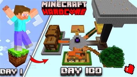 I Survived 100 Days On ONE BLOCK In Minecraft Hardcore Series YouTube