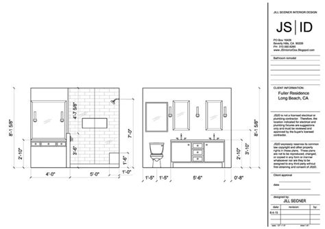 Long Beach, CA Residence Bathroom Remodel Elevation Drawing, Revised. # ...