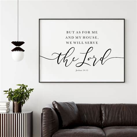 Horizontal Bible Verse Wall Art Joshua 24:15 but as for Me and - Etsy