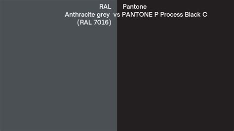 Ral Anthracite Grey Ral 7016 Vs Pantone P Process Black C Side By