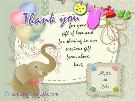 Thank You Messages for Baby Shower Messages And Gifts – Wordings and ...