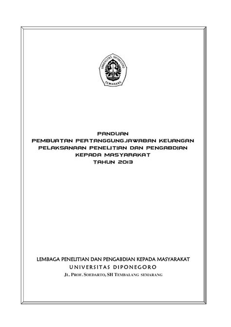 Pdf Panduan Pembuatan Pertanggungjawaban File Ft Undip Ac Id