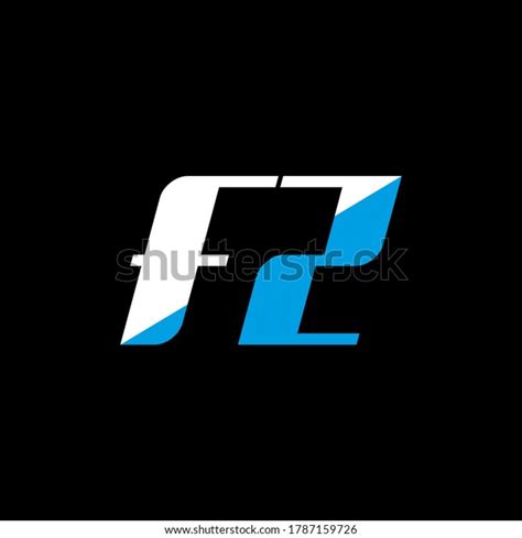 Fz Letter Logo Design On Black Stock Vector Royalty Free 1787159726