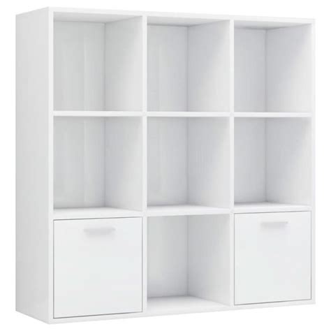 BAO Bibliothèque Blanc brillant 98x30x98 cm Aggloméré 7658796915676