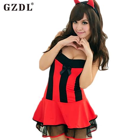 Gzdl Women Strapless Sexy Lingerie Thong Set Maid Halloween Cleavage Costume Babydoll Bodycon