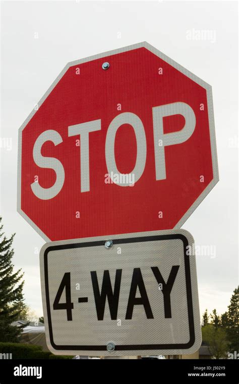 4 way stop sign alberta hi-res stock photography and images - Alamy