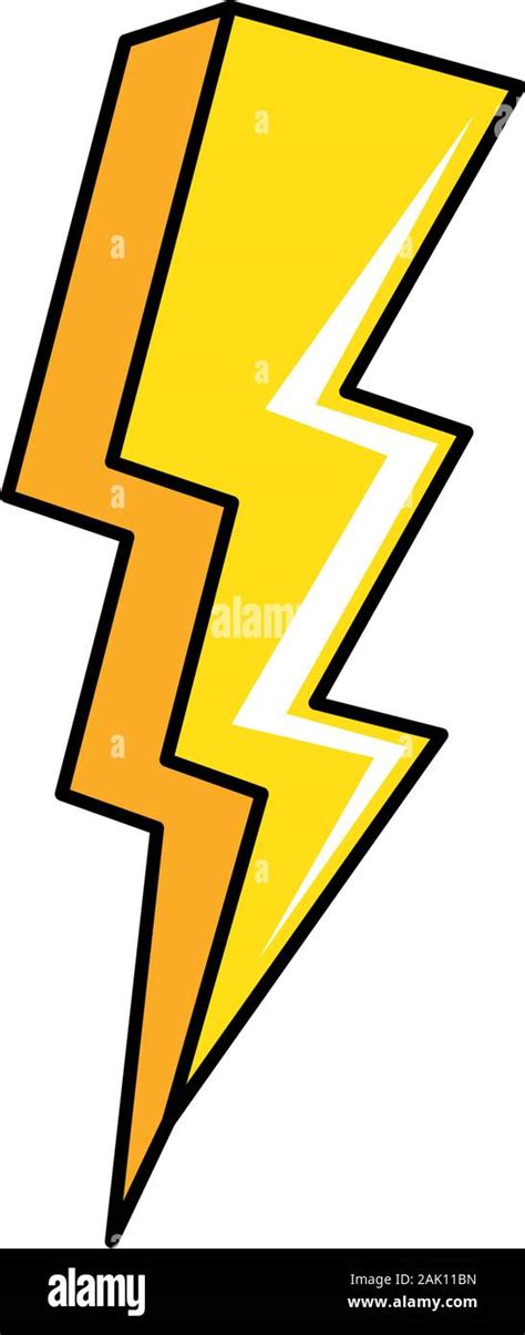 Thunderbolt Pop Art Style Icon Stock Vector Image Art Alamy