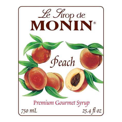 Monin Peach Syrup Bottle 750ml Lollicupstore