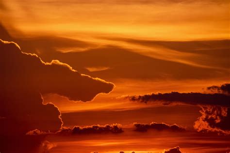 Beautiful Dramatic Orange Sunset And Sunrise Sky With Clound Nature